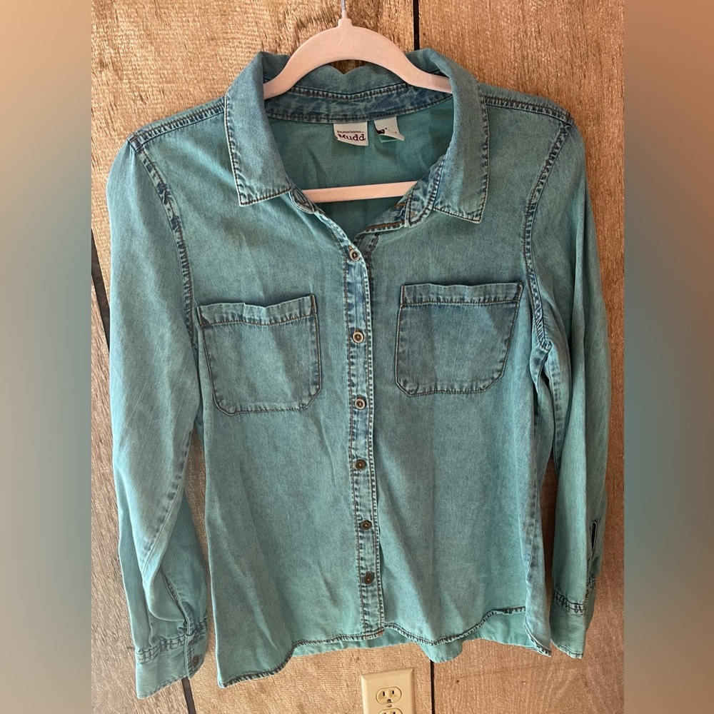 Y2K Mudd Jean Shirt - Teal - Vintage